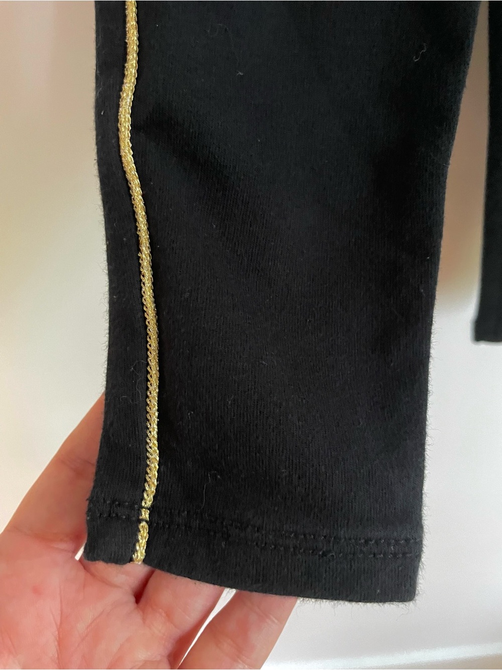$4 💥Gold Trim Ponte Pants / Stretch Joggers, Back Pockets, French Terry